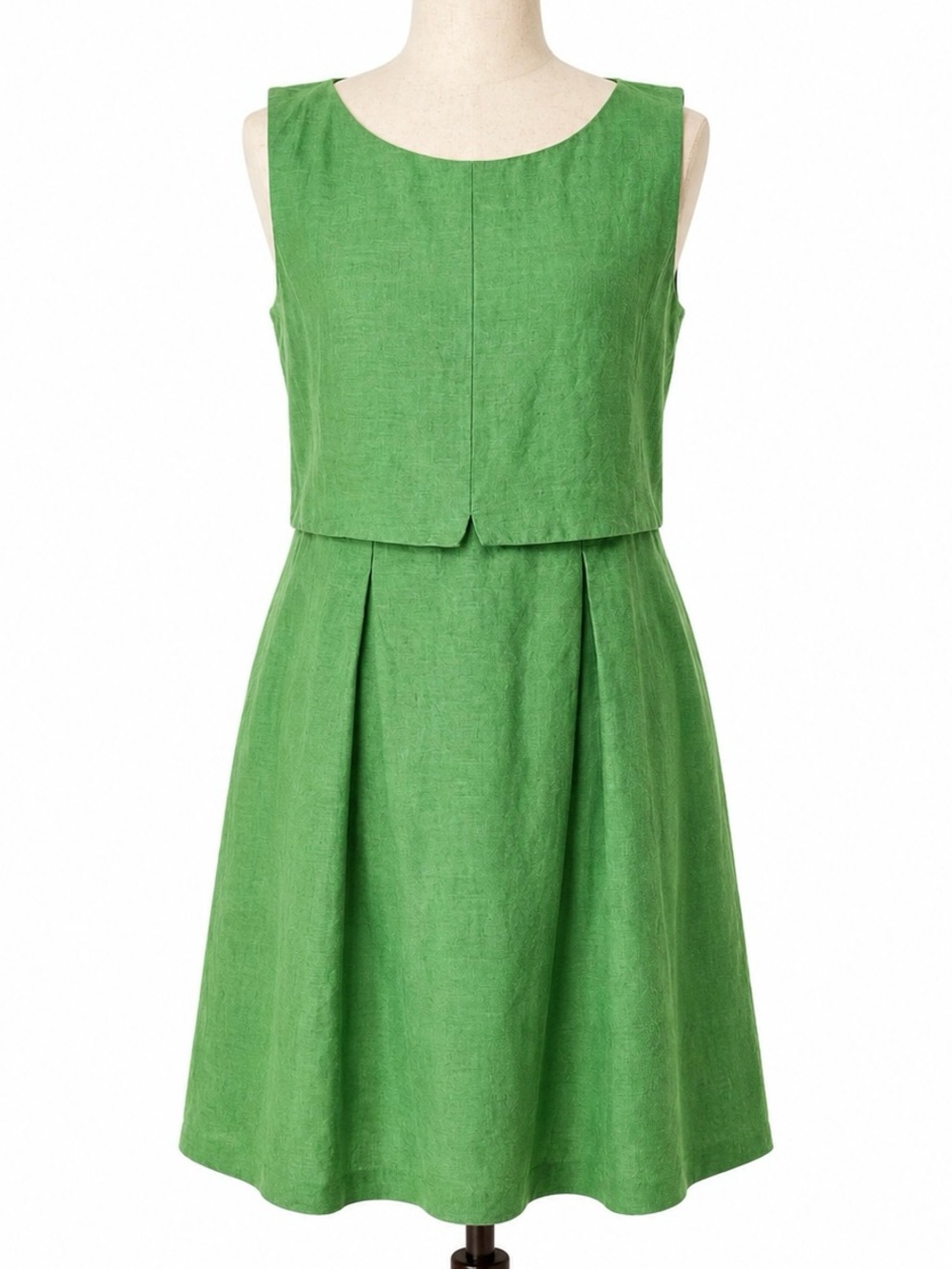 MaxMara Weekend Kelly green fit & flare dress.  Attached top, mini/midi L